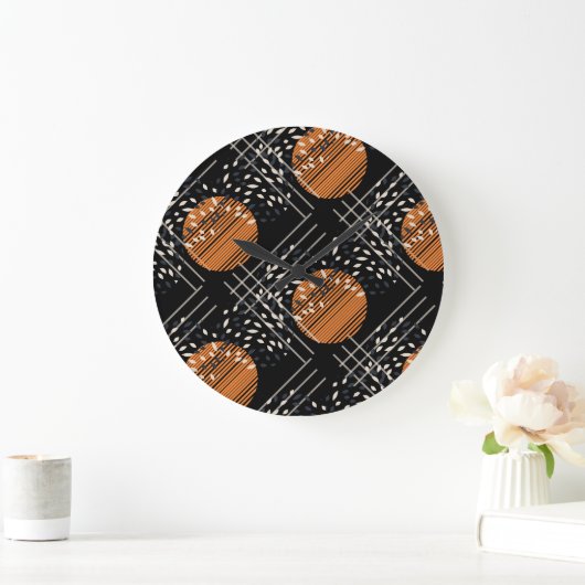 Oranje Cirkels Abstract  Patroon Grote Klok (Huis)