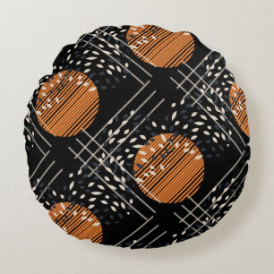 Oranje Cirkels Abstract Patroon Rond Kussen