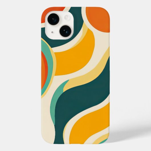 Oranje cirkels en kleurstromen Case-Mate iPhone case (Achterkant)