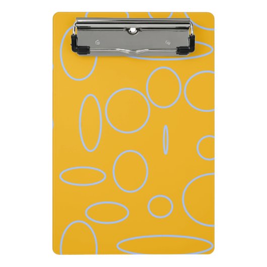 Oranje cirkels en lussen mini klembord (Voorkant)