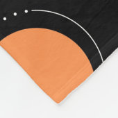 Oranje cirkels en zwarte ruggenwervel fleece deken (Hoek)