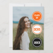 Oranje cirkels Foto Afstuderen Kaart (Voorkant)