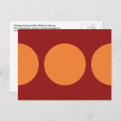 Oranje cirkels op rood briefkaart (Voorkant / Achterkant)