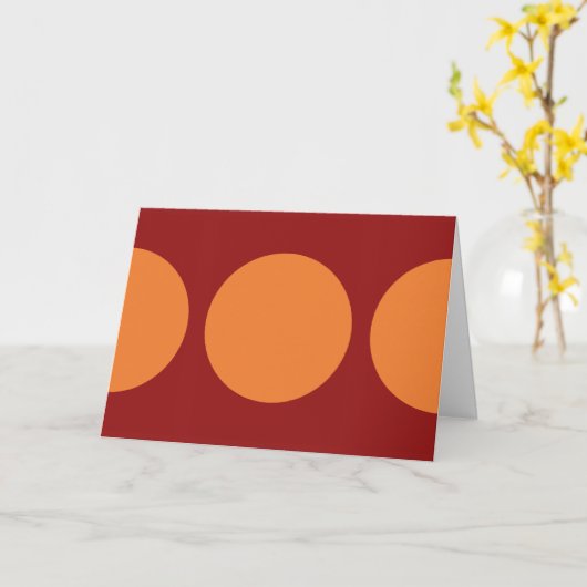 Oranje cirkels op rood kaart (Gele Bloem)