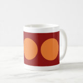 Oranje cirkels op rood koffiemok (Voorkant rechts)