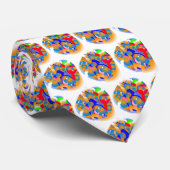 Oranje cirkels stropdas (Opgerold)