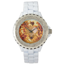 Oranje citrine horloge