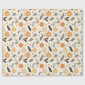 Oranje citroen citrus groen geel cadeaupapier (Vlak)