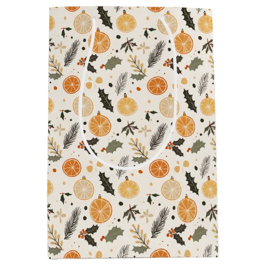 Oranje citroen citrus groen geel medium cadeauzakje (Voorkant)