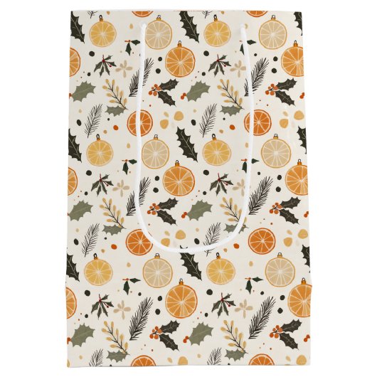 Oranje citroen citrus groen geel medium cadeauzakje (Achterkant)