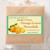 Oranje citroen marmalade conserven inblikken pot etiket (Insitu)