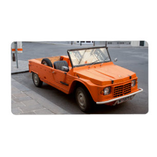 Oranje Citroen Mehari Etiket