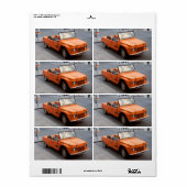 Oranje Citroen Mehari Etiket (Full Sheet)