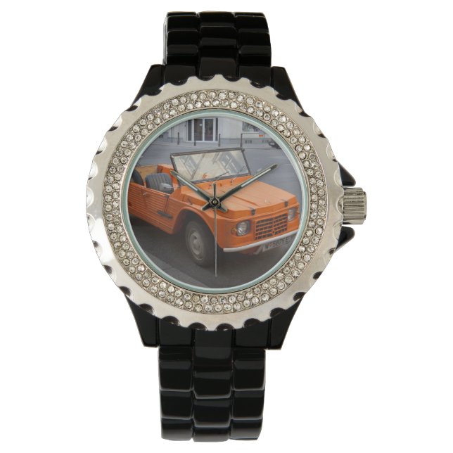 Oranje Citroën Mehari Horloge (Voorkant)