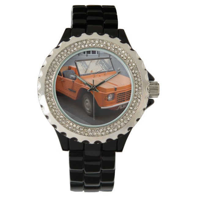 Oranje Citroen Mehari Horloge (Voorkant)