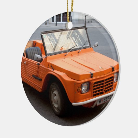 Oranje Citroen Mehari Keramisch Ornament (Links)
