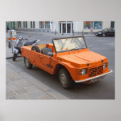 Oranje Citroën Mehari Poster (Voorkant)