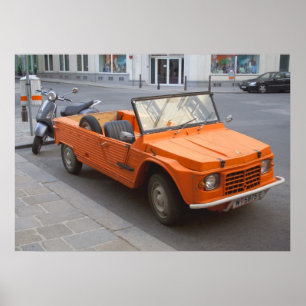 Oranje Citroën Mehari Poster