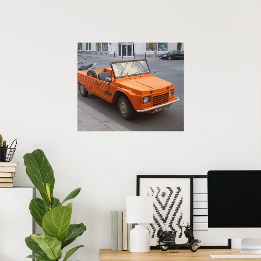 Oranje Citroen Mehari Poster (Thuiskantoor)