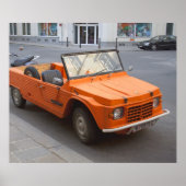 Oranje Citroen Mehari Poster (Voorkant)