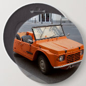 Oranje Citroen Mehari Ronde Button 6,0 Cm (Voorkant /achterkant)