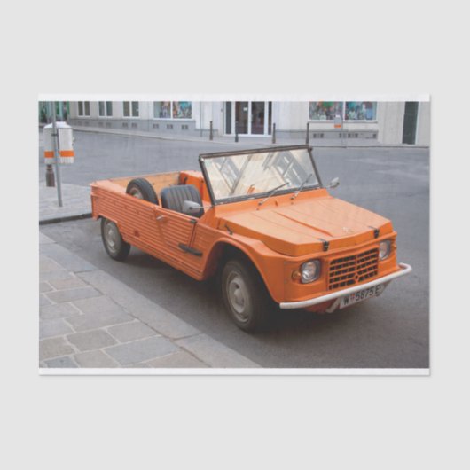 Oranje Citroen Mehari Tissuepapier (Voorkant)