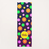 Oranje citroenzomerpatroon limoen Monogram Yogamat (Voorkant)