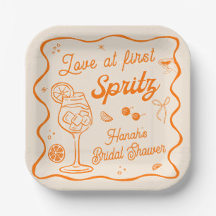 Oranje Citrus Aperol Spritz Bruidsfeestje Papieren Bordje