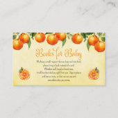 Oranje Citrus Baby shower Fruit Boeken voor Baby Informatiekaartje (Voorkant)