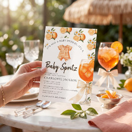 Oranje Citrus Baby Spritz Baby Shower Uitnodiging
