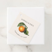 Oranje Citrus Botanical Wedding Bedankjes Labels (In situ)