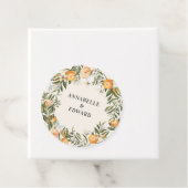 oranje citrus botanische bruiloft bedankjes labels (In situ)