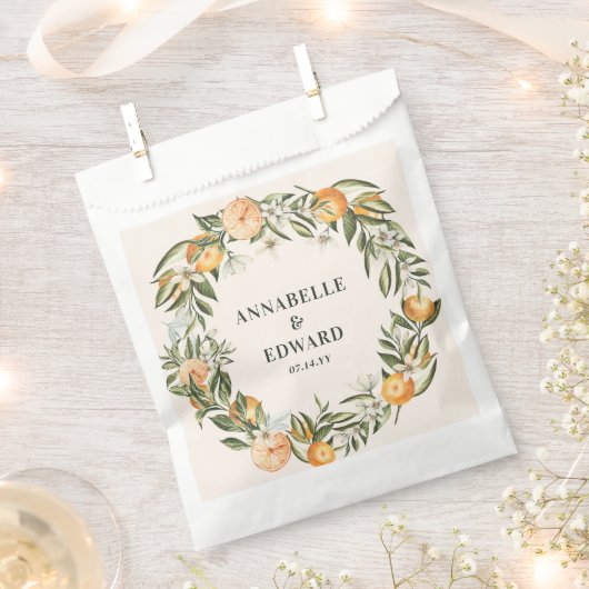 oranje Citrus botanische bruiloft dank u gunst Bedankzakje (Geknipt)