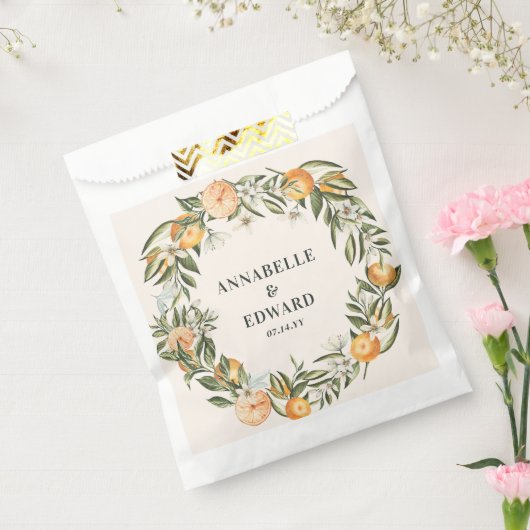 oranje Citrus botanische bruiloft dank u gunst Bedankzakje (Gezegeld)