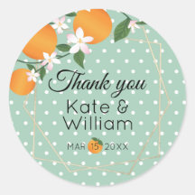 Oranje citrus bruiloft bedankt