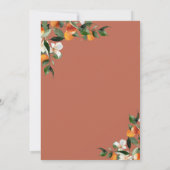 oranje citrus bruiloft uitnodiging (Achterkant)