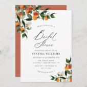 oranje citrus bruiloft uitnodiging (Voorkant / Achterkant)