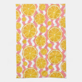 Oranje Citrus Chevron Stripes Theedoek (Verticaal)
