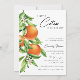 Oranje Citrus Cutie op weg naar Baby shower Kaart