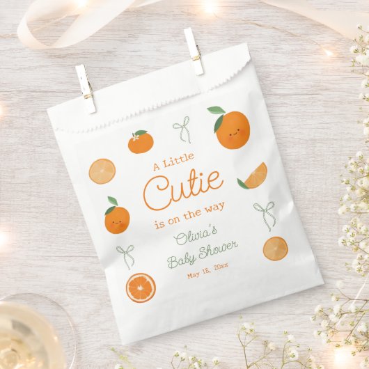 Oranje citrus een beetje schattig Baby shower Bedankzakje (Geknipt)
