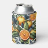 Oranje Citrus Elegante Aquarel Bruiloftsfeesten  Blikjeskoeler (Blikje Voorkant)