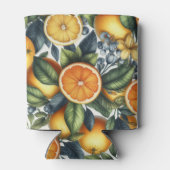 Oranje Citrus Elegante Aquarel Bruiloftsfeesten  Blikjeskoeler (Achterkant)