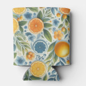 Oranje Citrus Elegante Aquarel Bruiloftsfeesten  Blikjeskoeler (Achterkant)