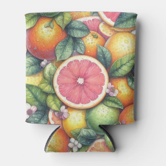 Oranje Citrus Elegante Waterverf Vrijgezellenfeest Blikjeskoeler (Voorkant)