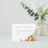 Oranje Citrus Floral Botanical | Luierloof Informatiekaartje (Staand voorkant)