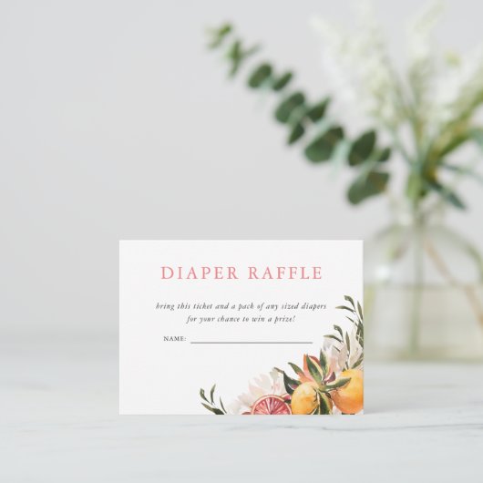 Oranje Citrus Floral Botanical | Luierloof Informatiekaartje (Staand voorkant)