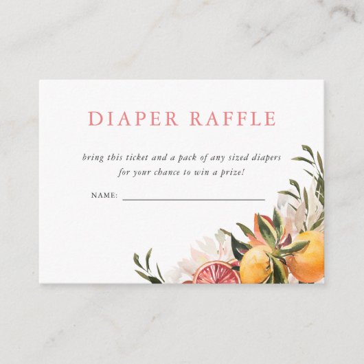 Oranje Citrus Floral Botanical | Luierloof Informatiekaartje (Voorkant)