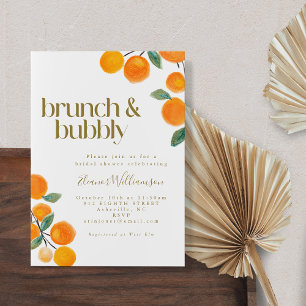 Oranje Citrus Fruit Bruids-Shower Brunch Bruisend Kaart