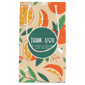 Oranje Citrus Fruit Retro Pattern Party Dank u Klein Cadeauzakje (Voorkant)