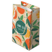 Oranje Citrus Fruit Retro Pattern Party Dank u Klein Cadeauzakje (Achterkant Gekanteld)